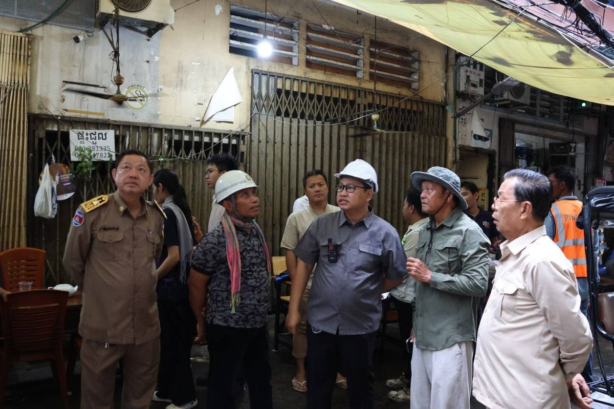 金边7马卡区一栋建筑发生混凝土脱落,国土规划部已介入并疏散1