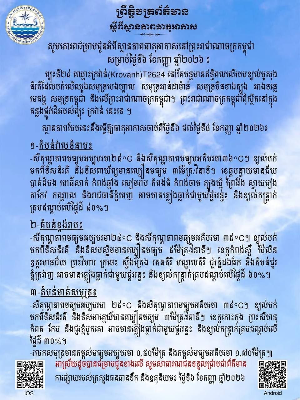 柬埔寨未来三天天气预报 受台风影响