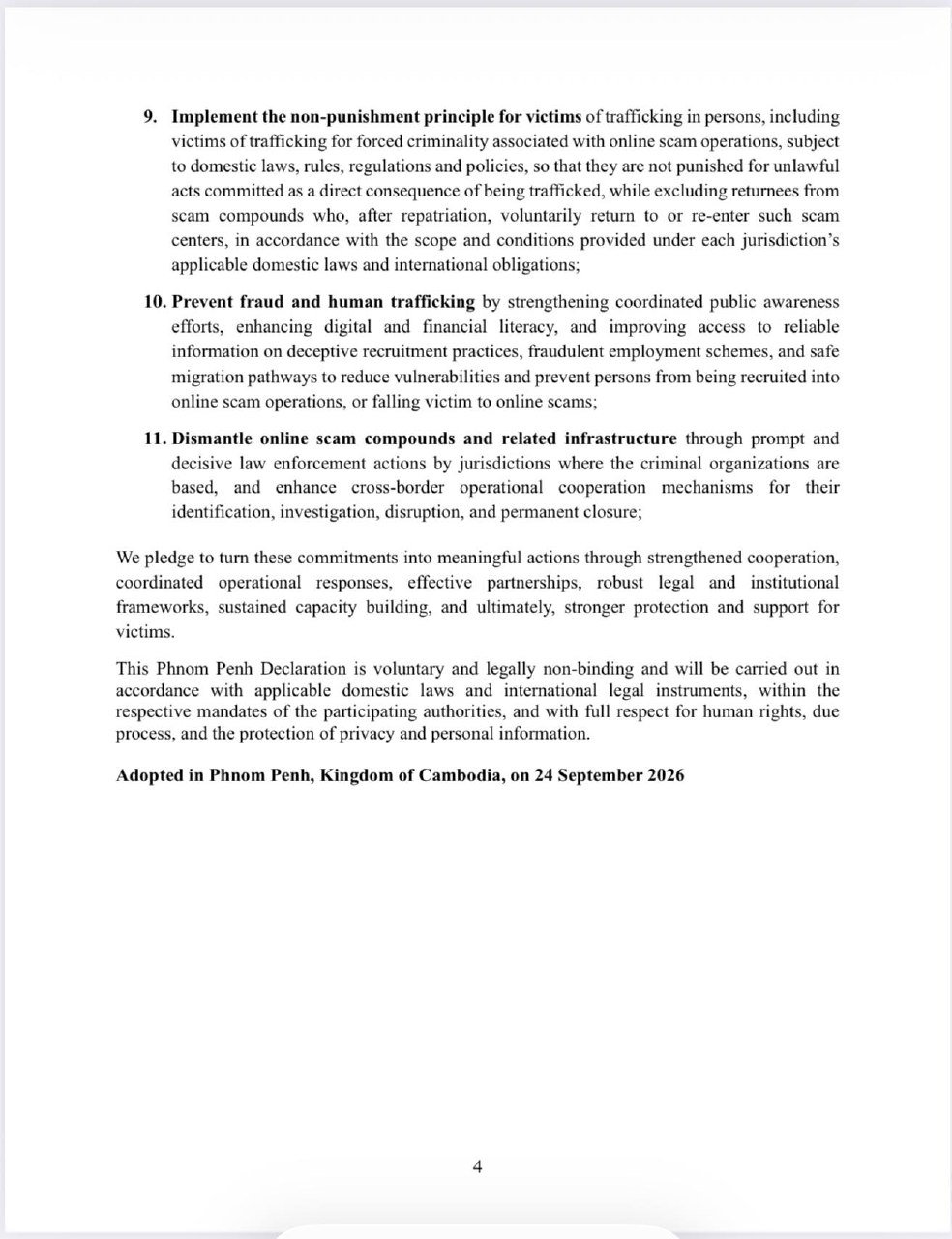 柬埔寨发布金边宣言 联合打击跨境网诈