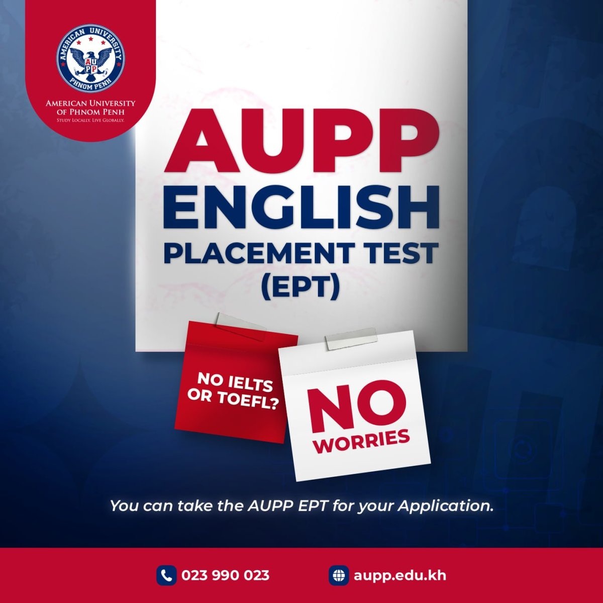 金边美国大学AUPP秋季入学英语考试预约开放