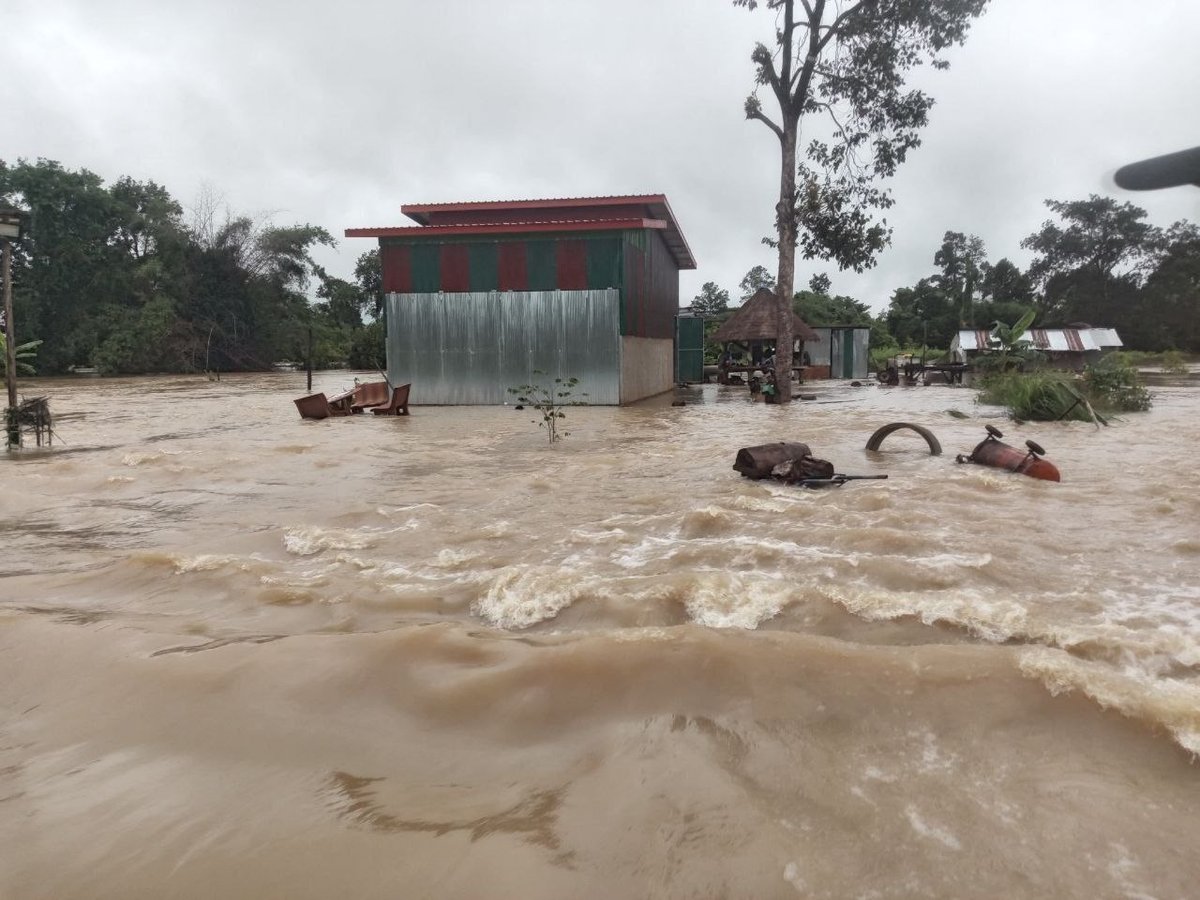 暹粒遭遇强风暴雨袭击 局部积水树木倒塌