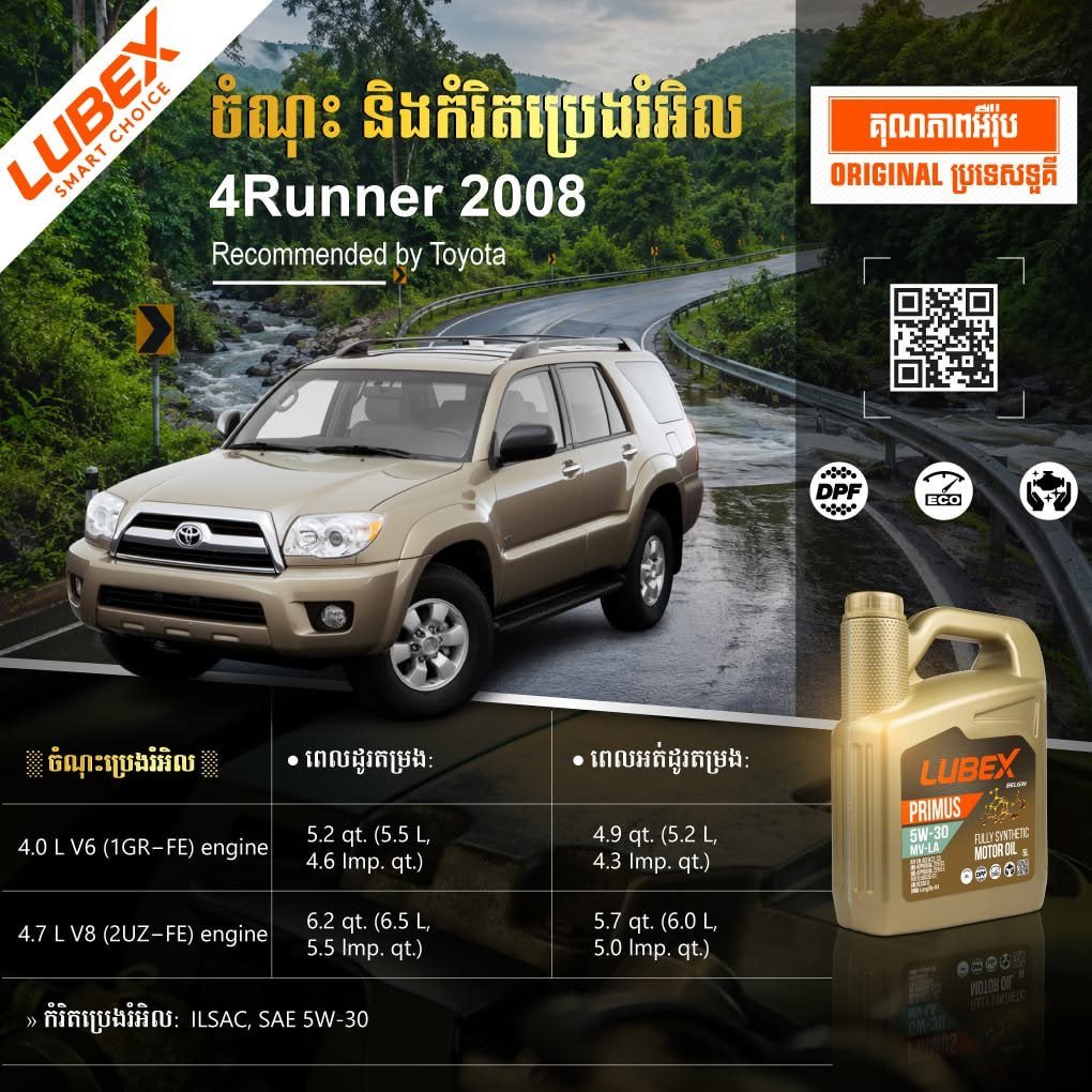 2008年款丰田4Runner润滑油规格建议