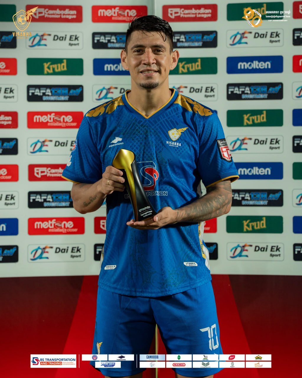 维萨卡足球俱乐部球员Neto Rondon获CPL联赛MVP
