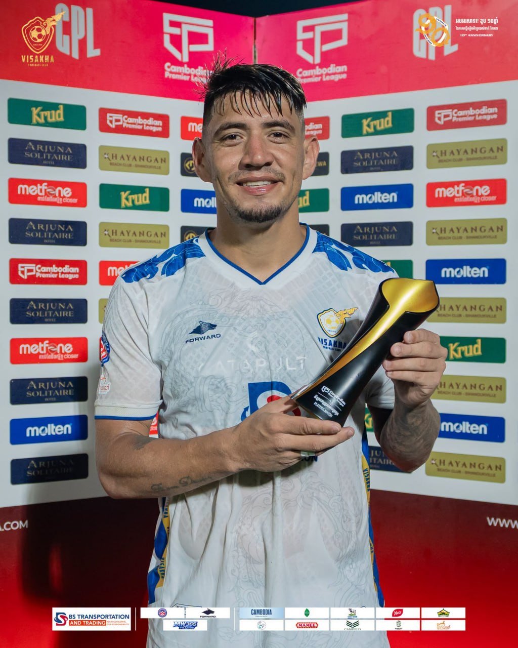 维萨卡足球俱乐部球员Neto Rondon获CPL联赛MVP