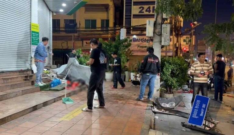 金边森速区发生致命车祸 司机撞死银行保安被捕