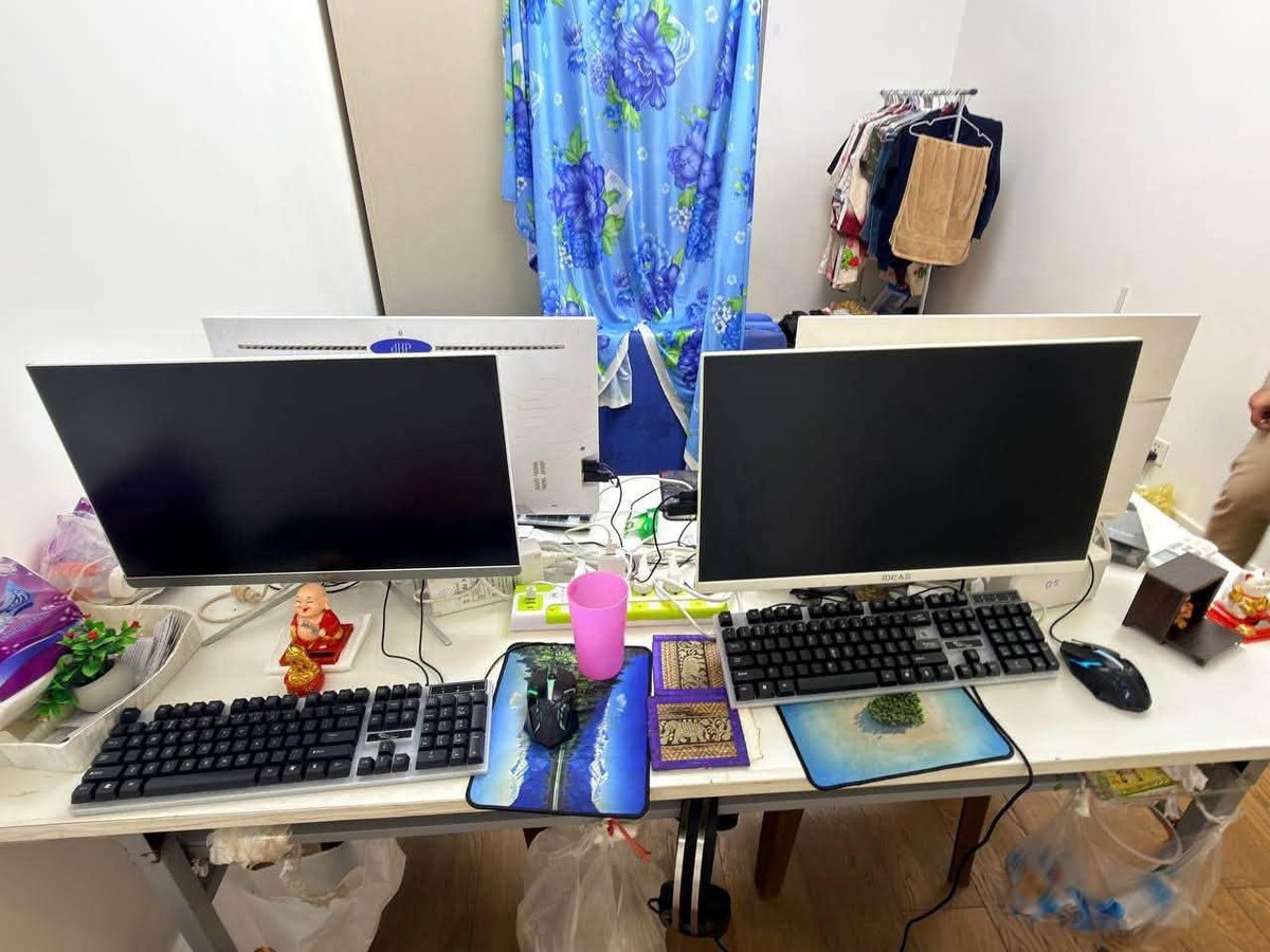 金边桑园区突查公寓 捣毁两处网络诈骗窝点