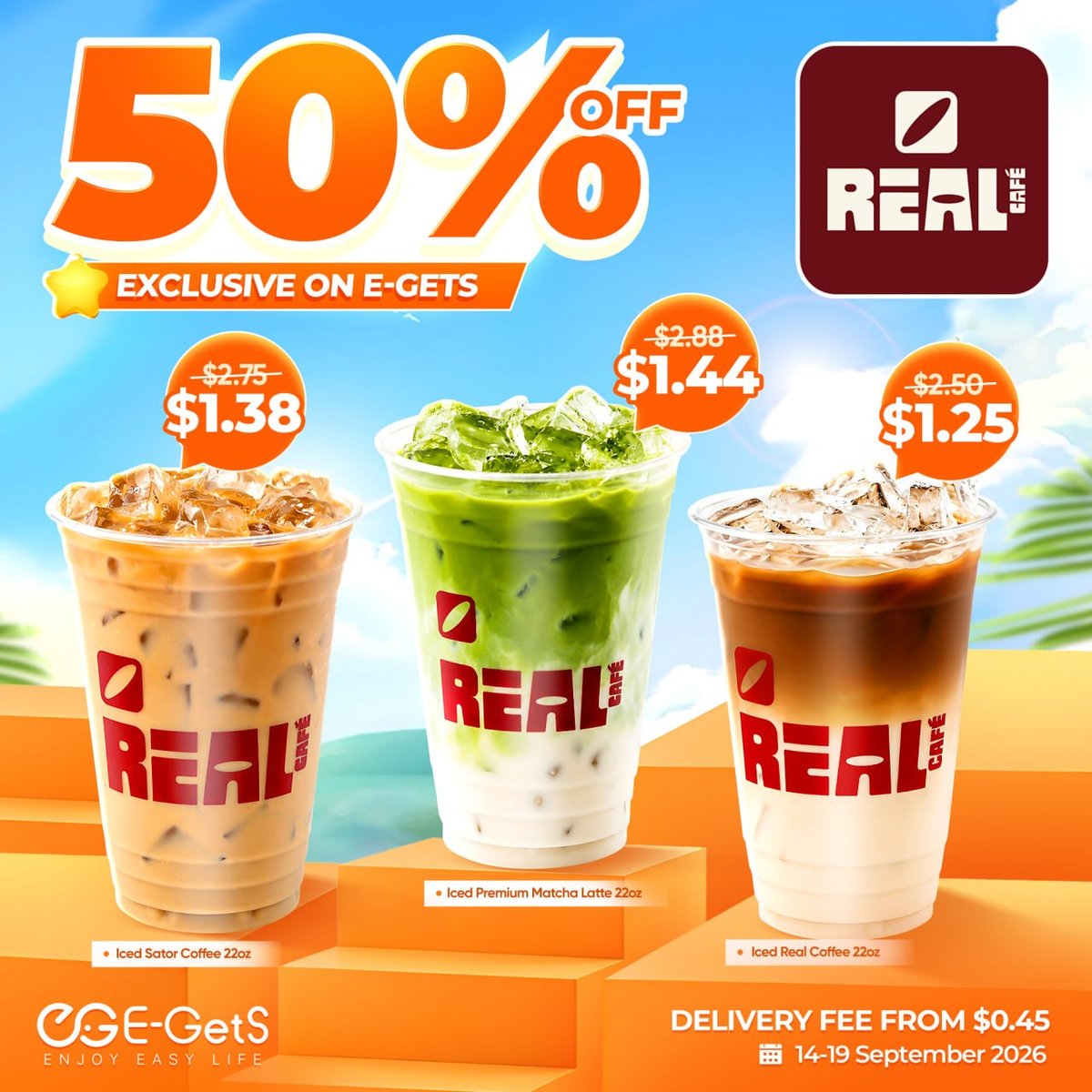 E-GetS平台REAL Café咖啡全场5折