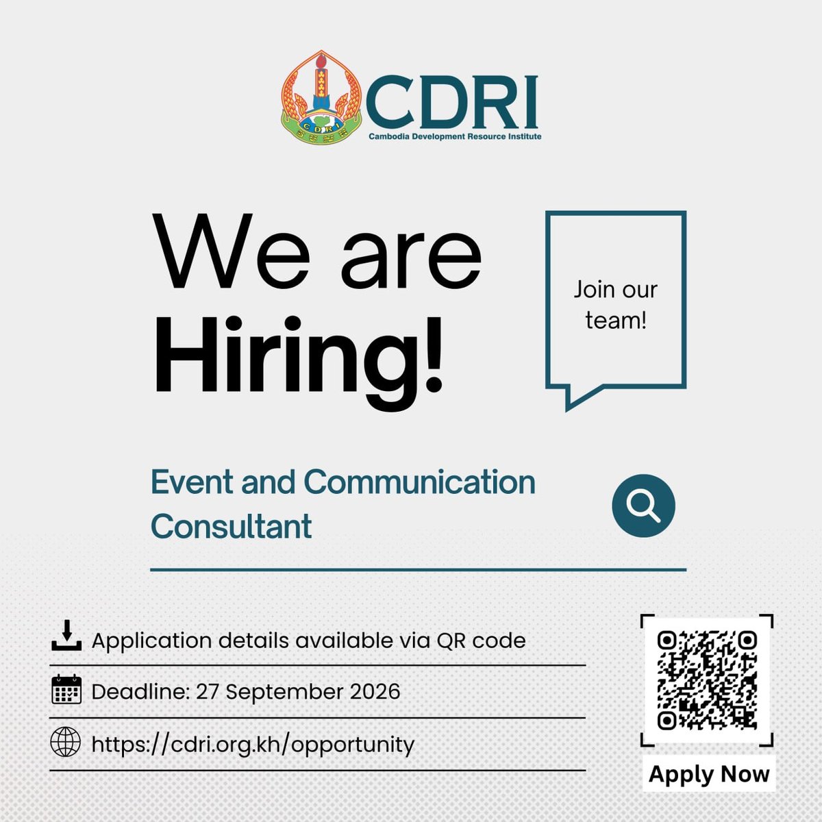 CDRI急招活动与传播顾问 负责2026柬埔寨展望大会