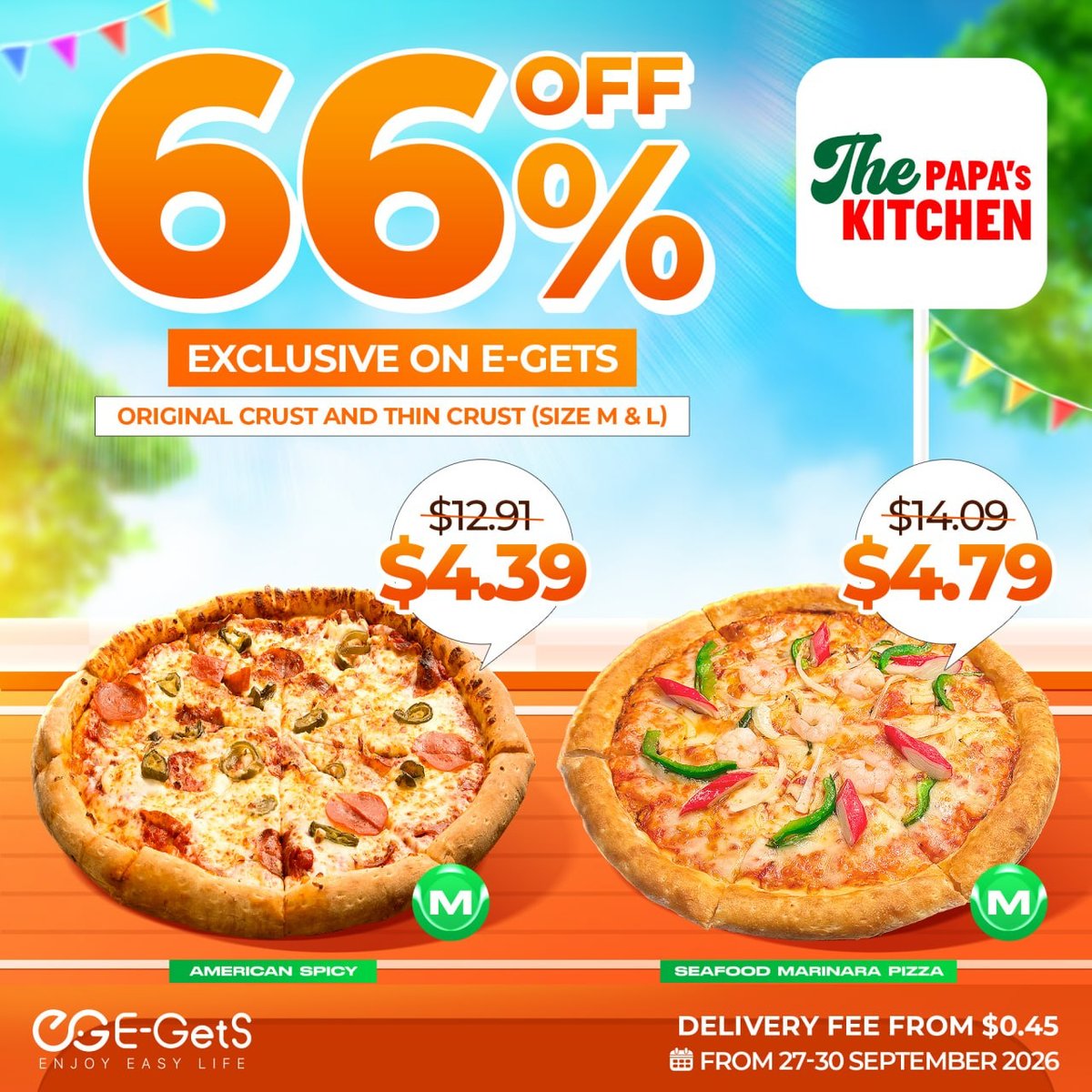 简单点The Papa's Kitchen披萨66%折扣 新