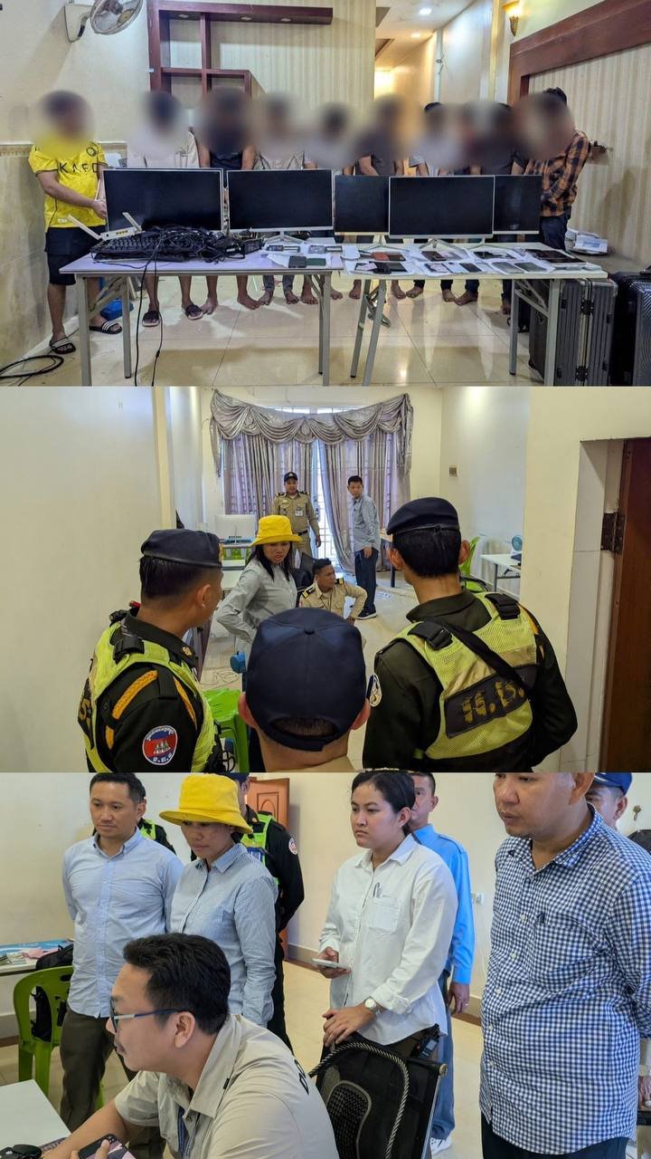 金边朗哥区捣毁诈骗窝点 9名孟加拉籍嫌犯被捕