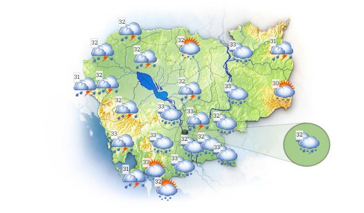 柬埔寨未来三天降雨预报 9月15日至17日