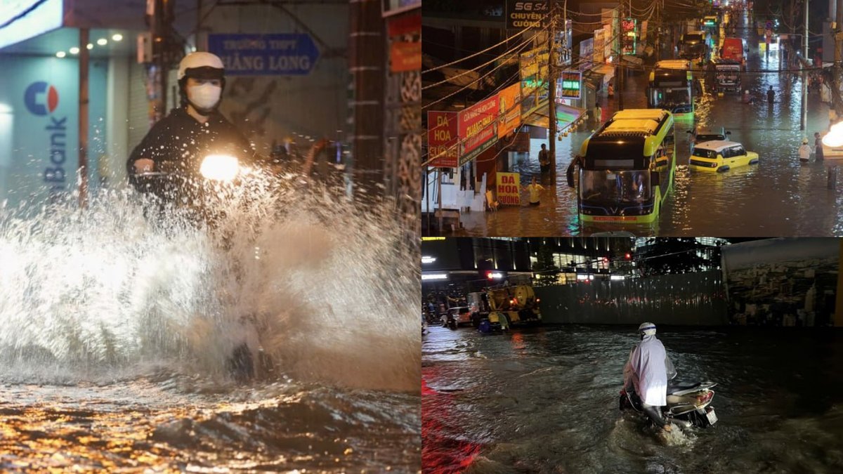 胡志明市强降雨引发内涝 预计持续至10月6日