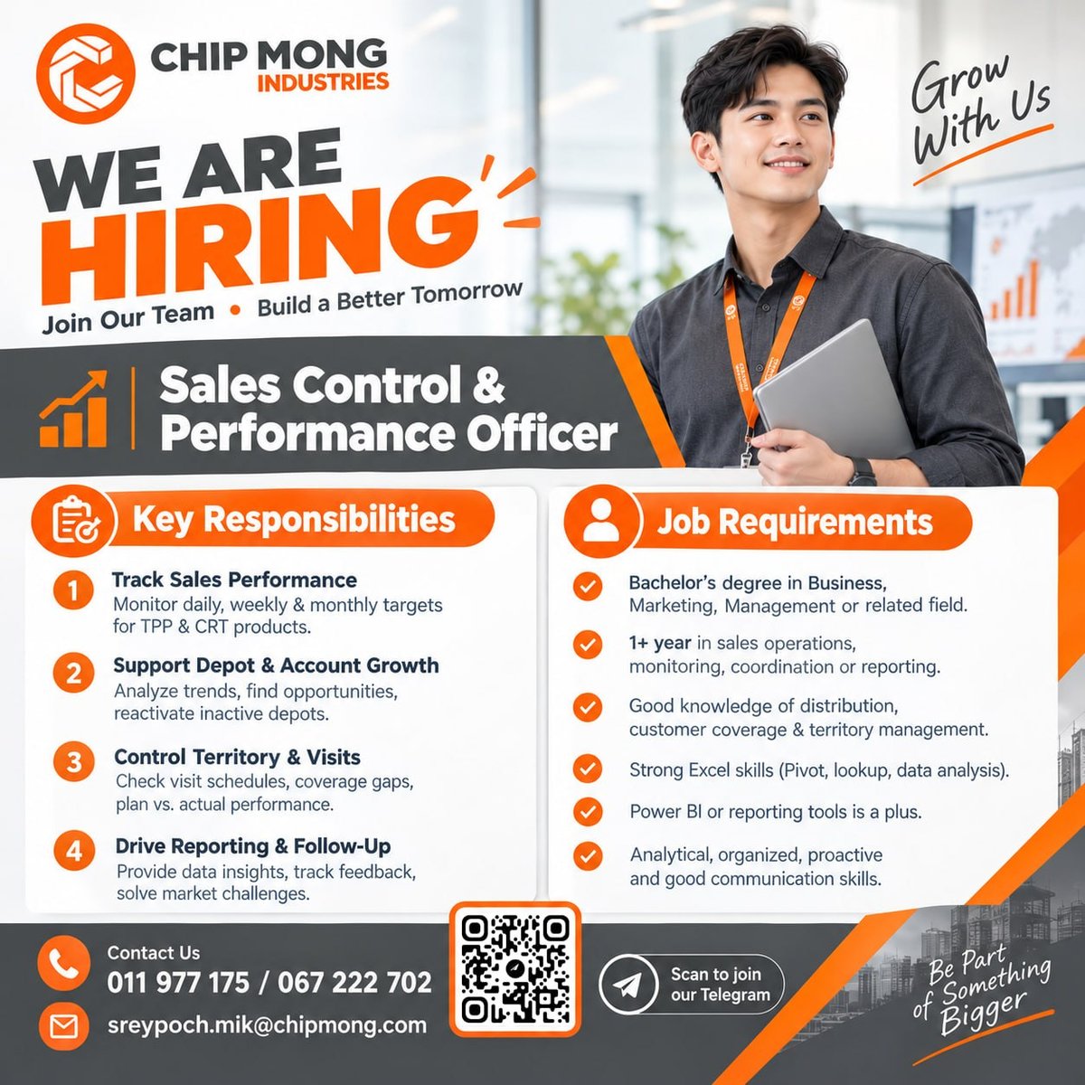 Chip Mong集团急招销售绩效专员 提供职业发展空间
