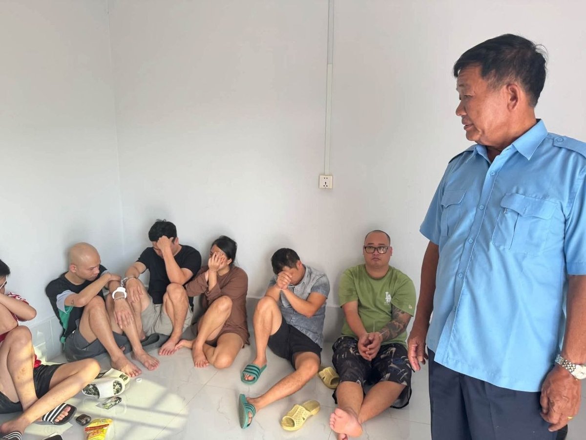 特本克蒙省突查出租屋 9名外国人涉网诈被捕