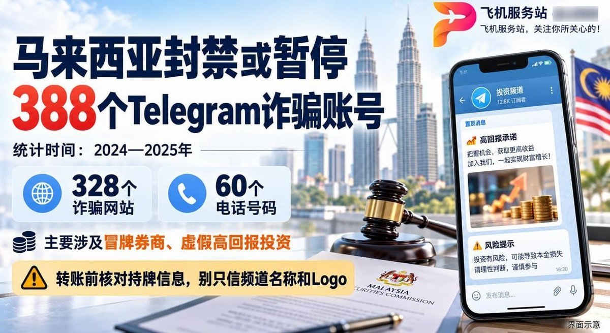 马来西亚封禁388个Telegram诈骗账号 警惕仿冒金融机