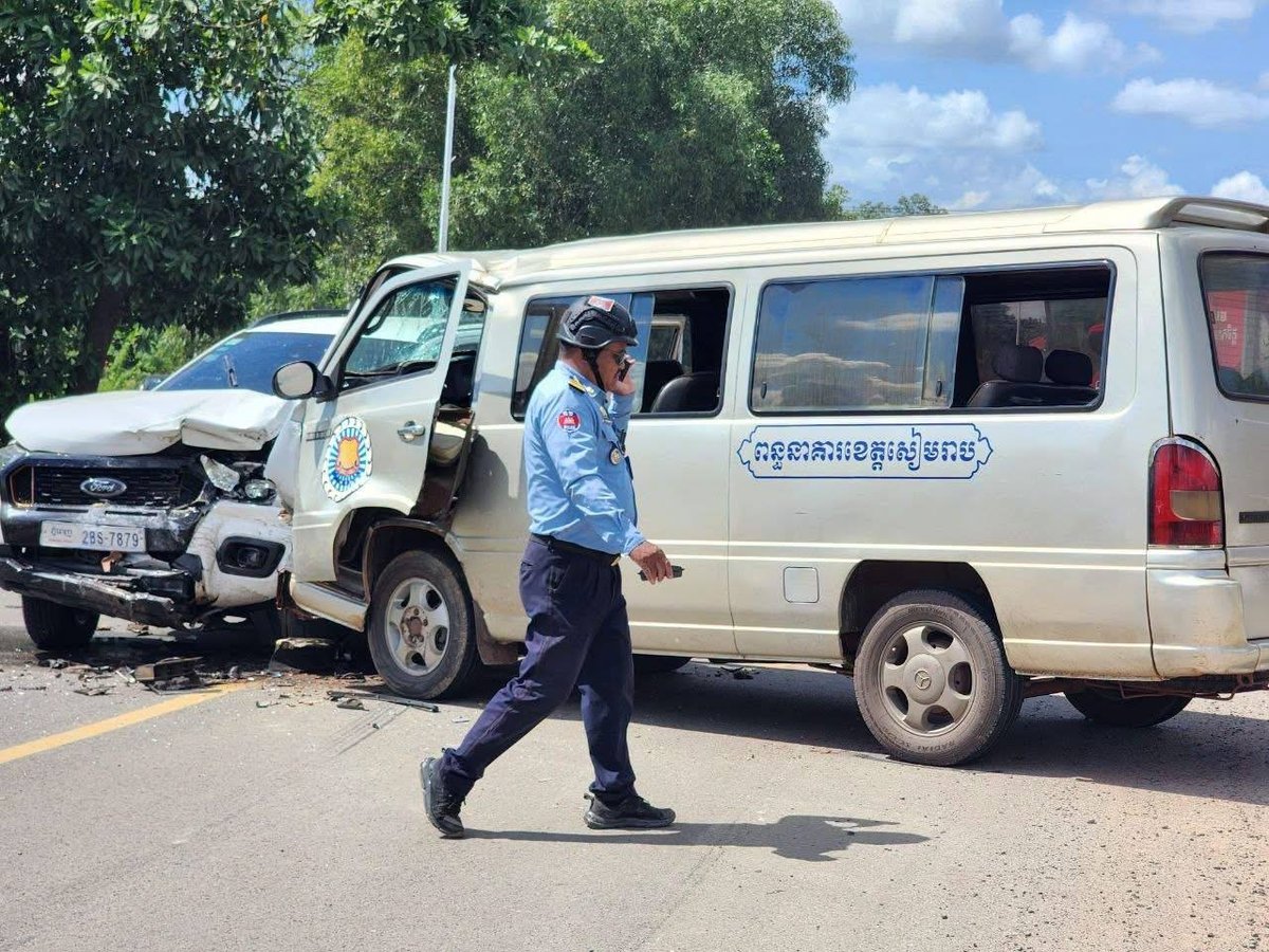 暹粒省监狱囚车发生车祸 3名狱警受伤