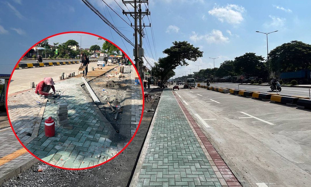 实居省楚巴蒙4号公路步行道改造推进 增设自行车道