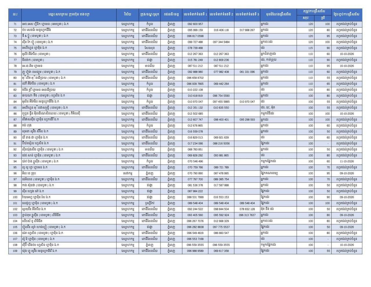 金边就业市场新增2.4万个岗位 欢迎求职者咨询