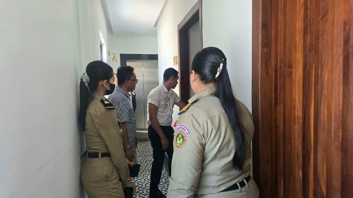 金边警方对俄罗斯市场附近的一家民宿进行突击检查,核实了11名