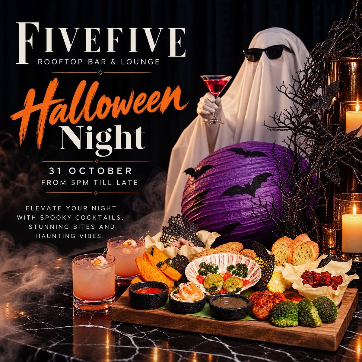 金边凯悦FiveFive天台万圣节特调 $10++ 今夜6点