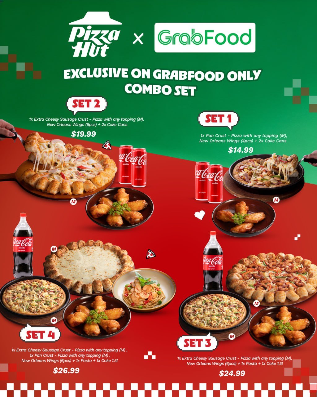 必胜客柬埔寨GrabFood独家套餐 $14.99起