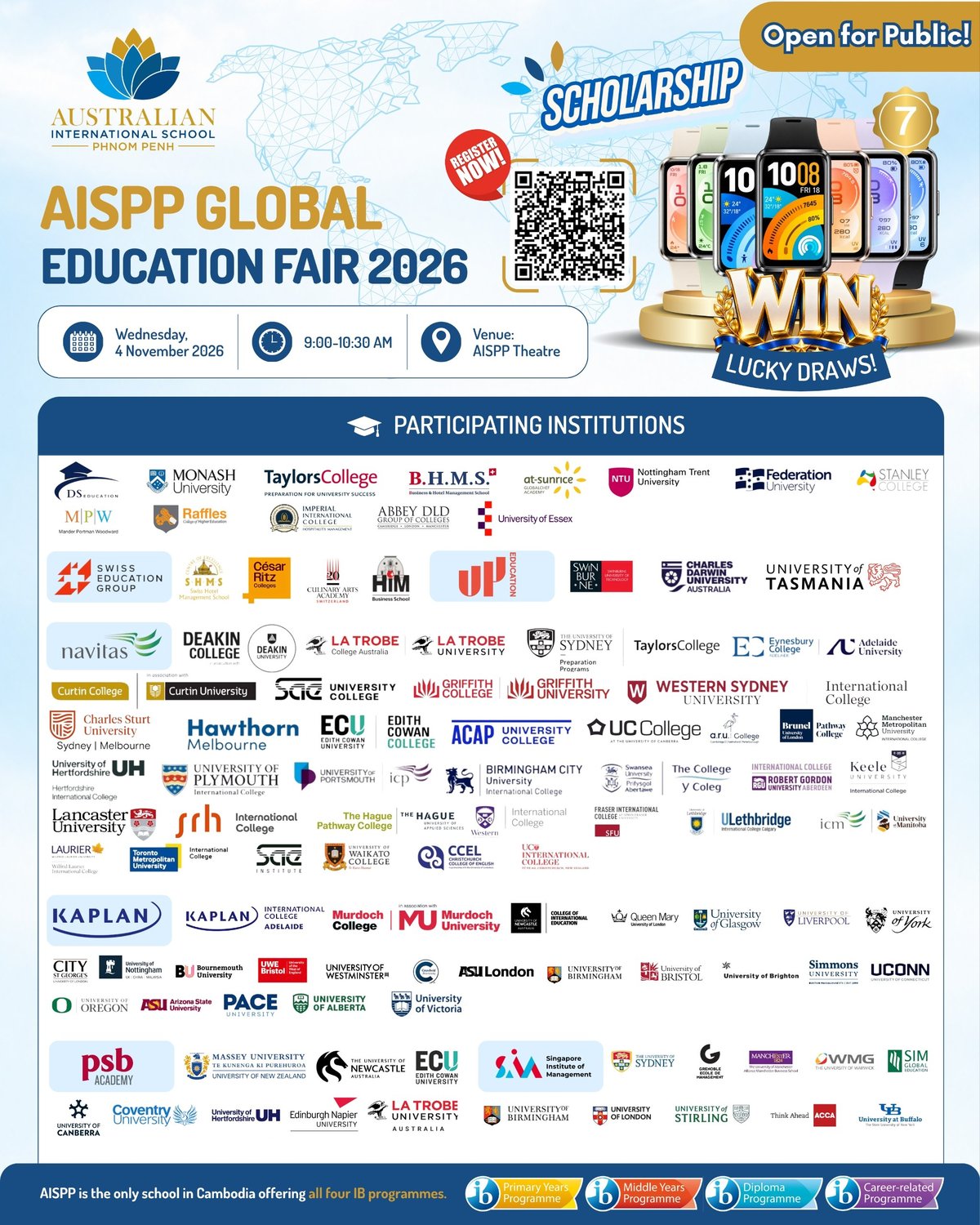 AISPP首届全球教育展免费入场 12国院校现场发奖学金资讯