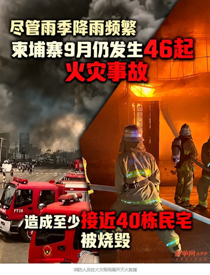 柬埔寨9月发生46起火灾 造成近40栋民宅受损