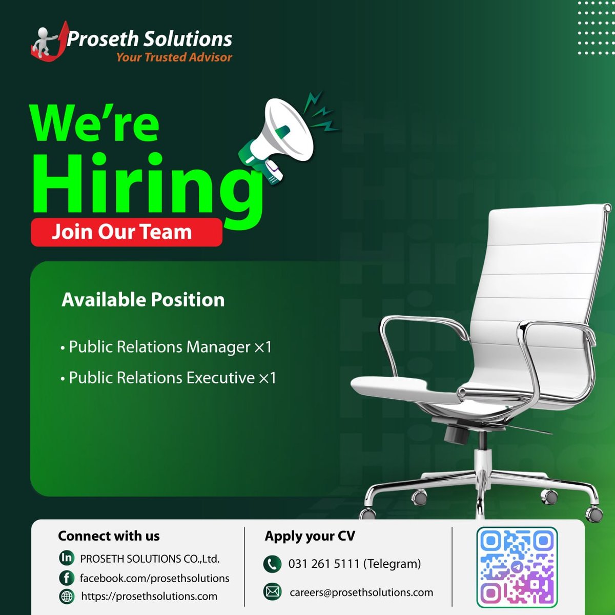 Proseth Solutions招聘公关经理及公关专员各1