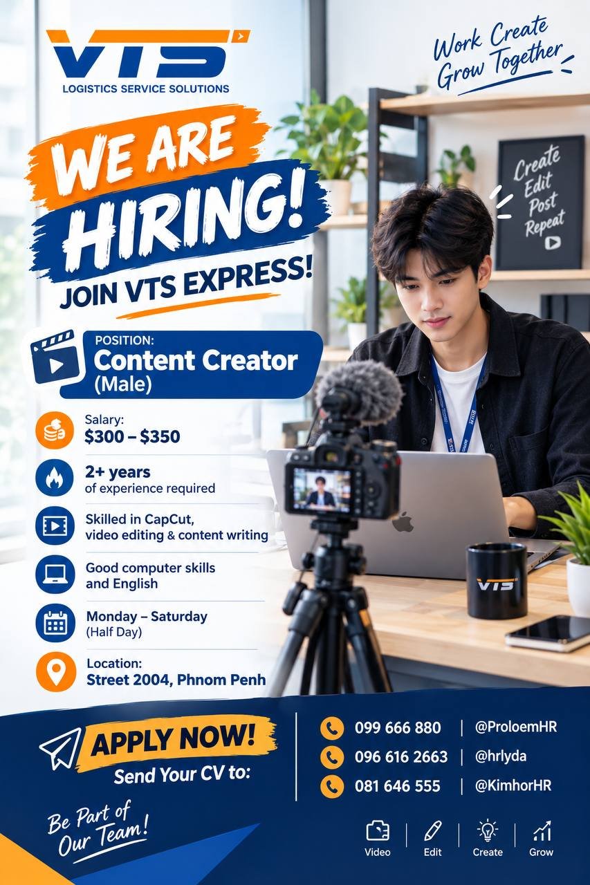 VTS Express招聘内容创作者 月薪$300-350