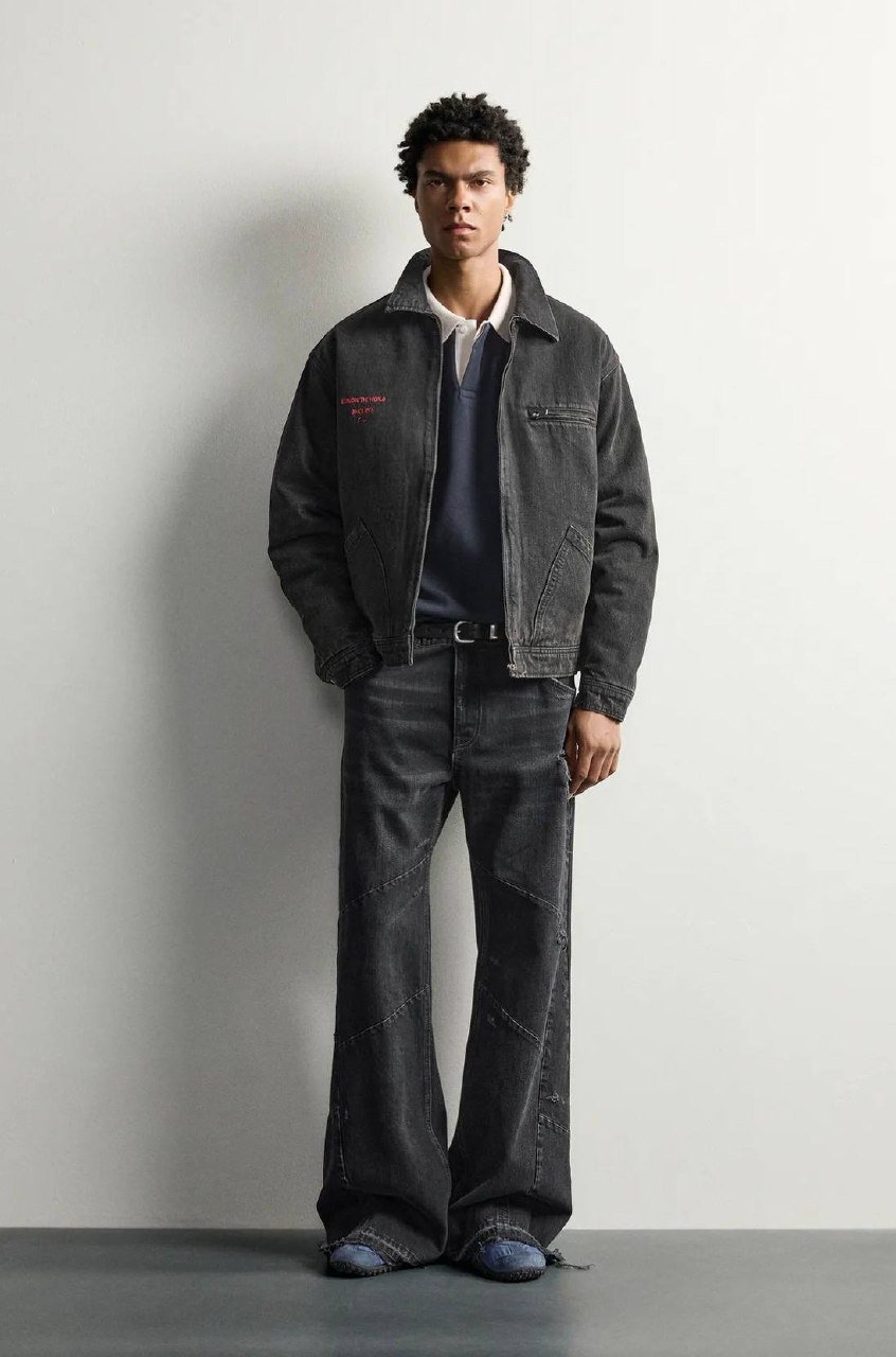 EMBROIDERED PADDED DENIM JACKE