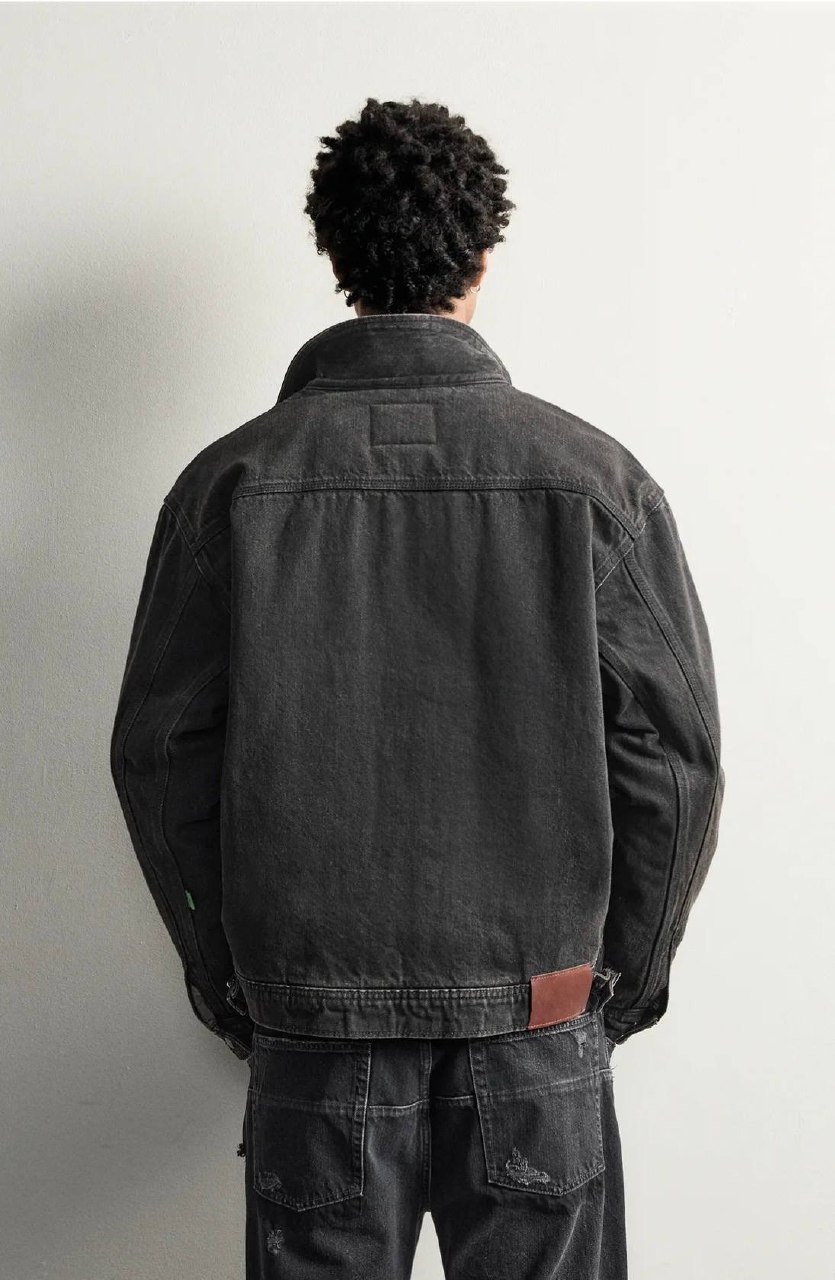 EMBROIDERED PADDED DENIM JACKE