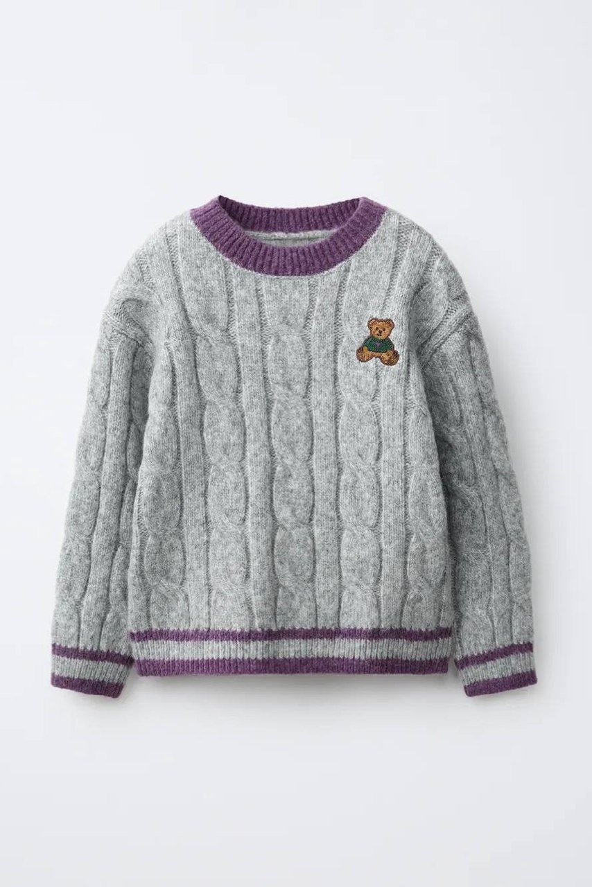 Zara小熊刺绣针织衫新品 售价11.99万瑞尔
