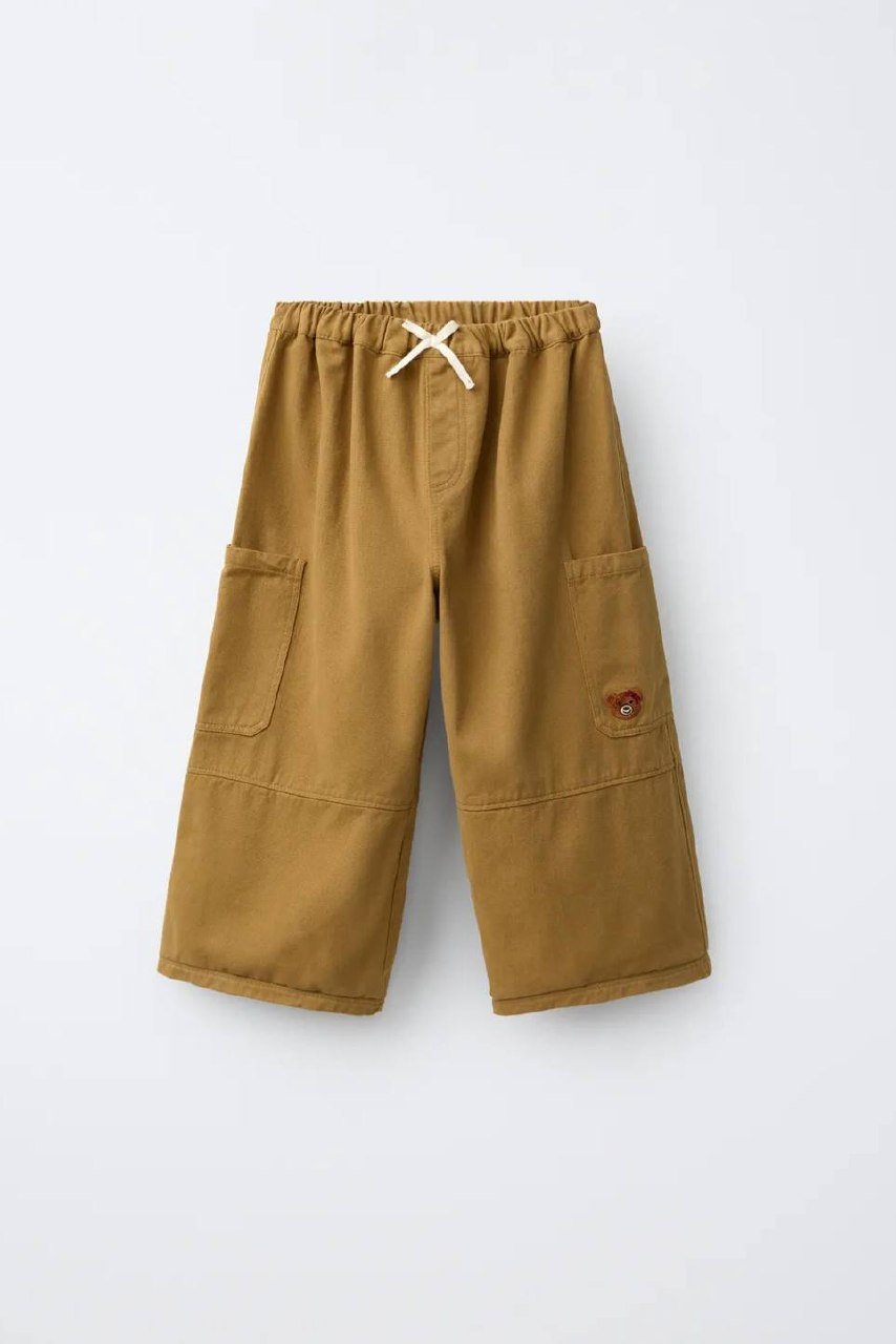 Zara小熊刺绣工装裤新品 售价11.99万瑞尔