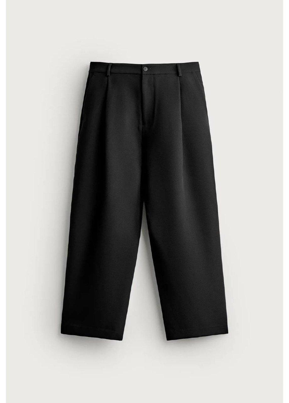 RELAXED FIT PLEATED TROUSERS 宽