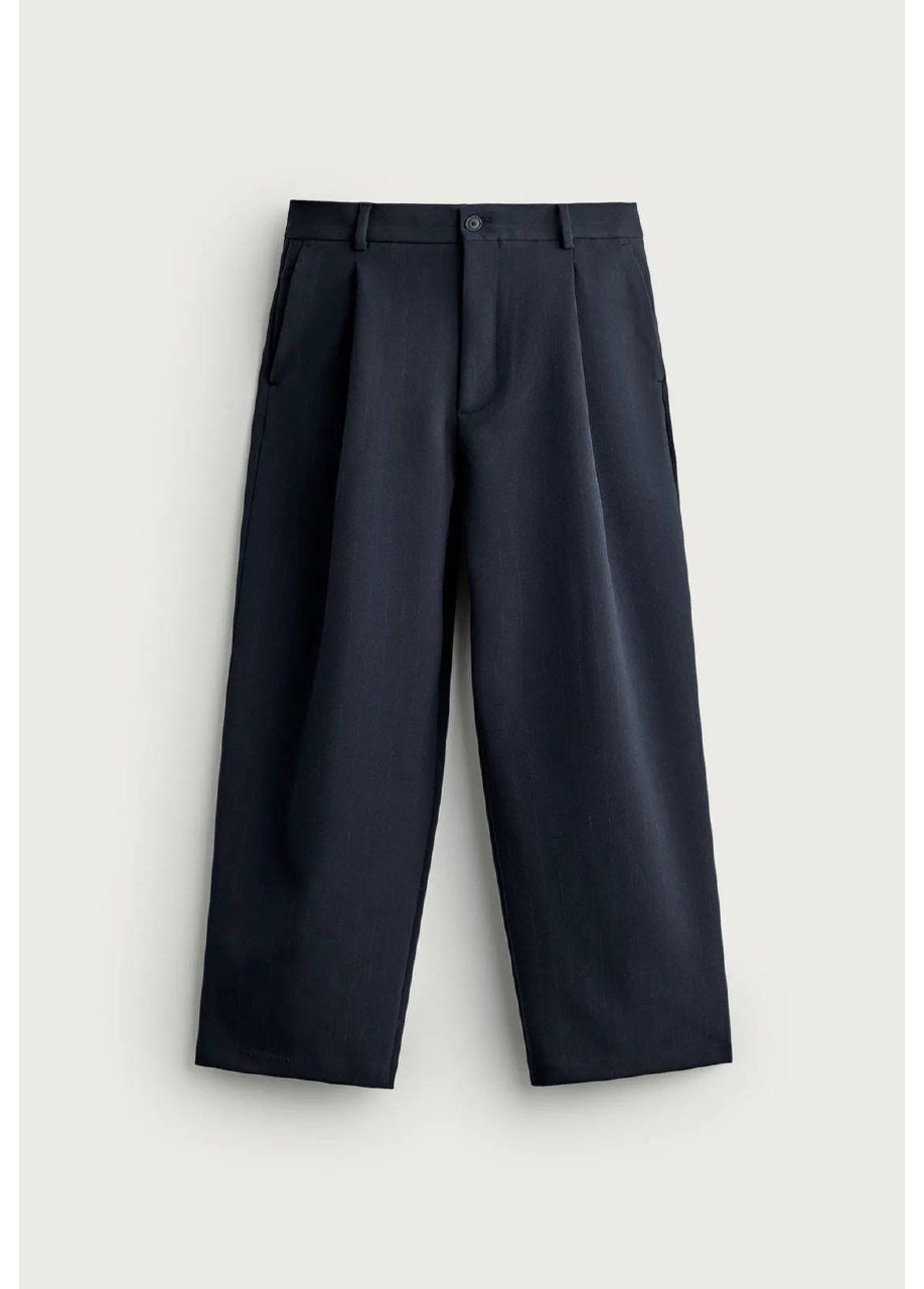 RELAXED FIT PLEATED TROUSERS 宽