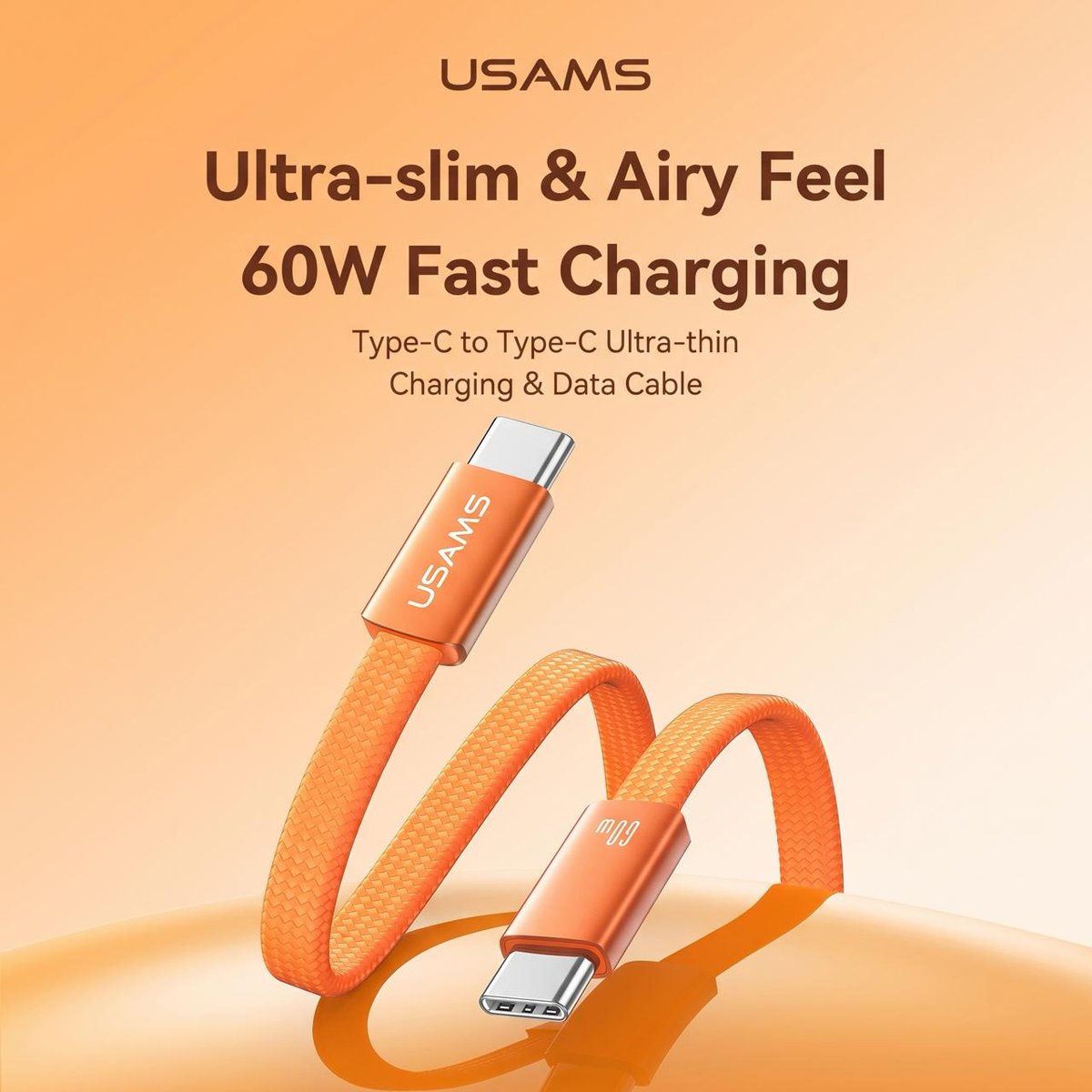 USAMS 60W快充线在售 1.2米编织线