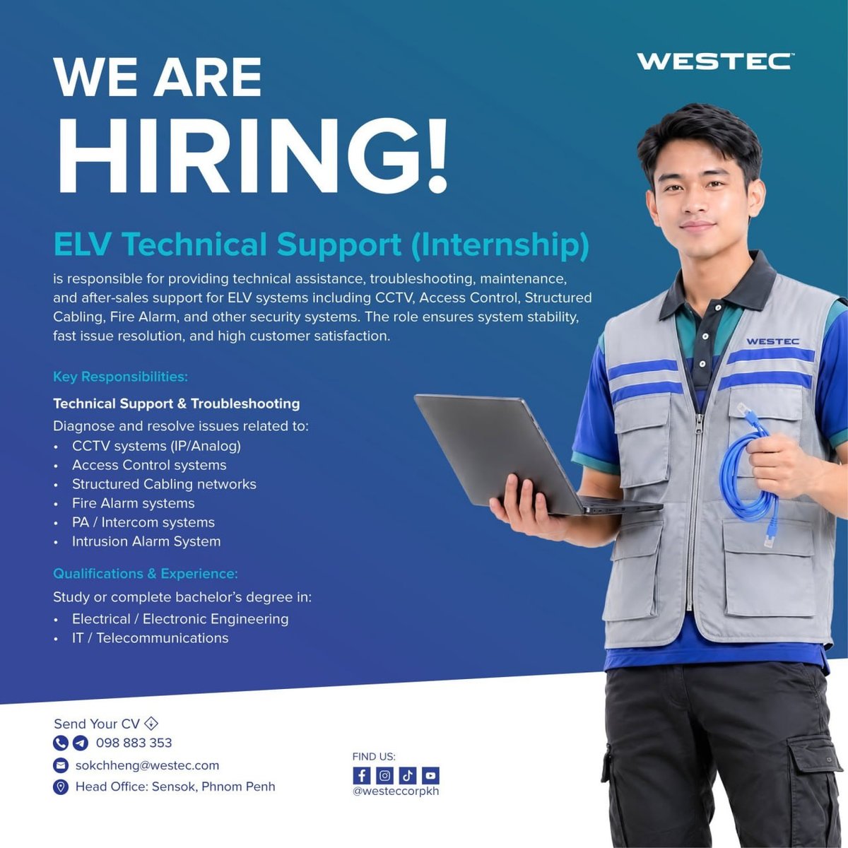 WESTEC Corp招收技术实习生 欢迎投递简历