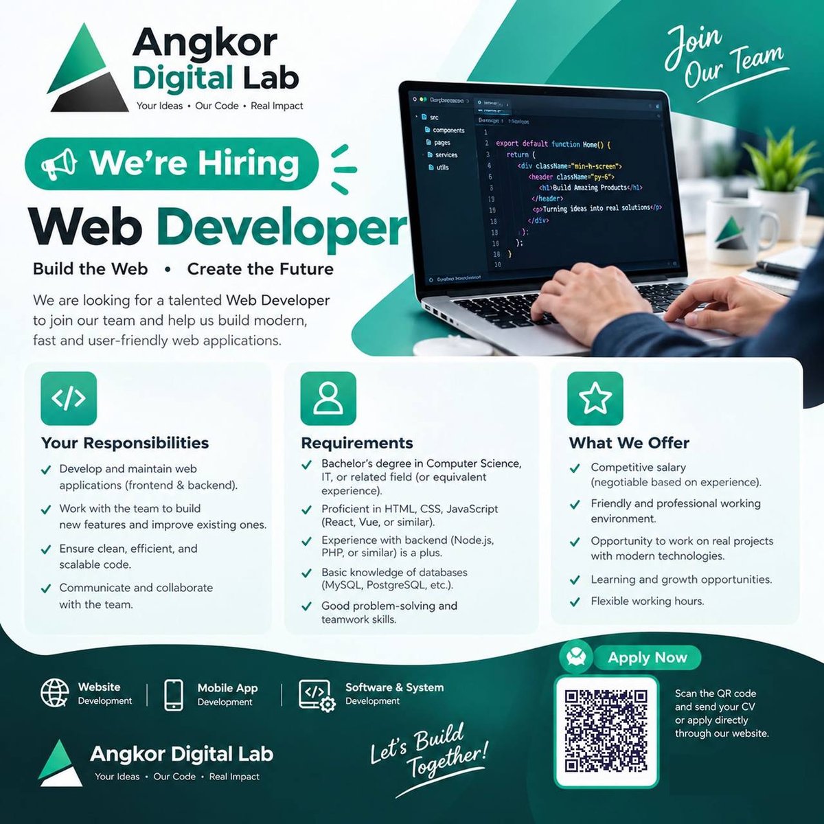 AngkorDigital Lab招聘Web开发实习生及全职