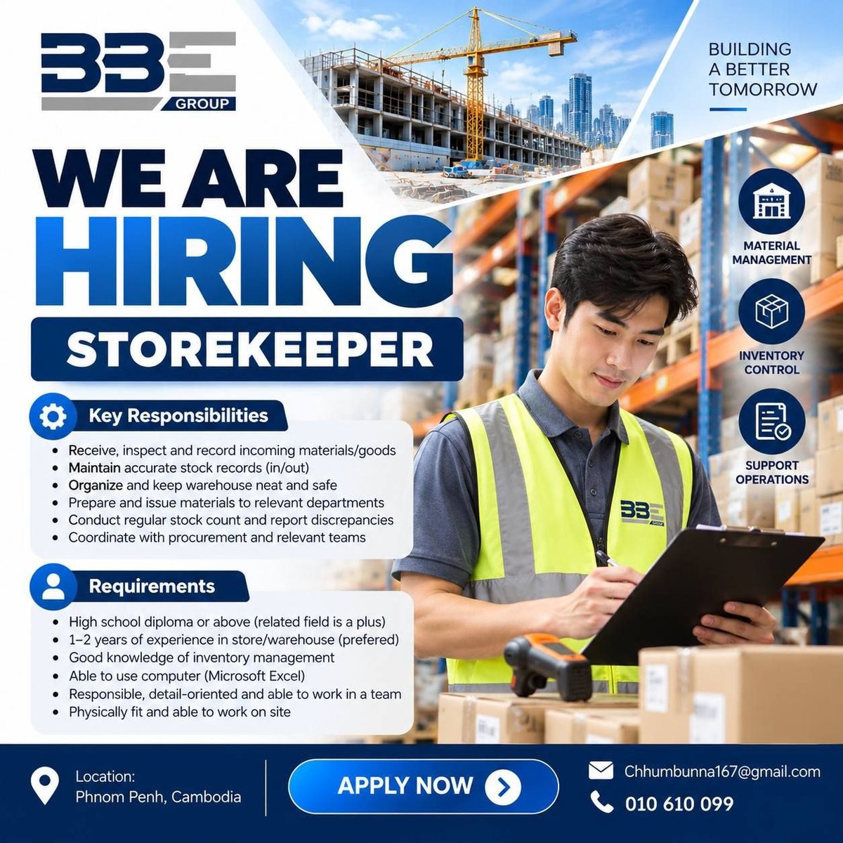 BBE GROUP招聘财务及仓储人员