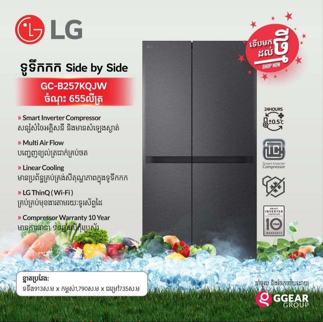LG双门对开冰箱新款开售 节能省电 可送货上门