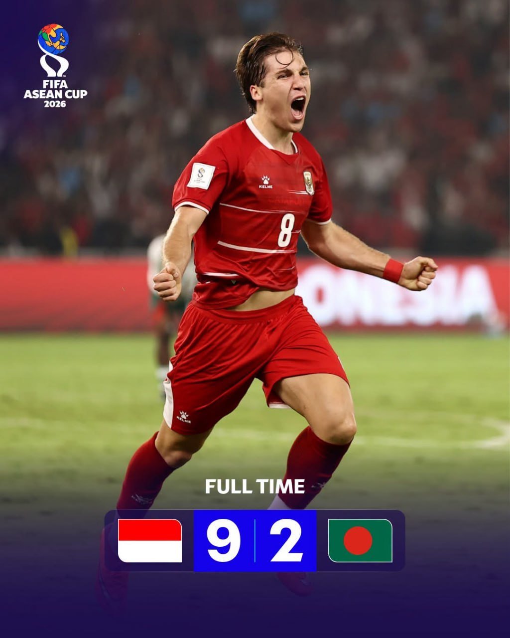 印尼大胜孟加拉晋级FIFA Asean Cup决赛