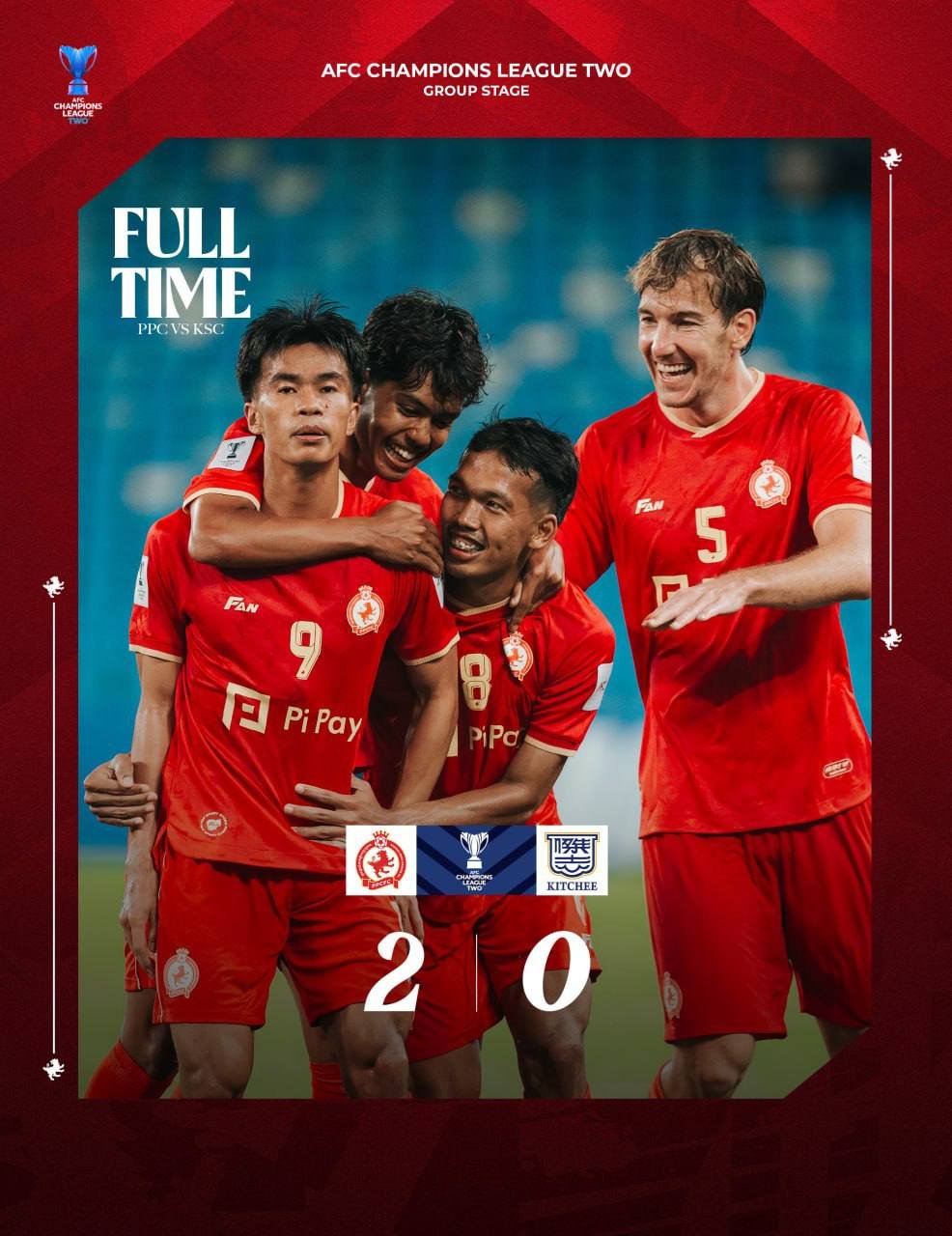 金边皇冠2-0零封香港杰志 亚冠二级H组