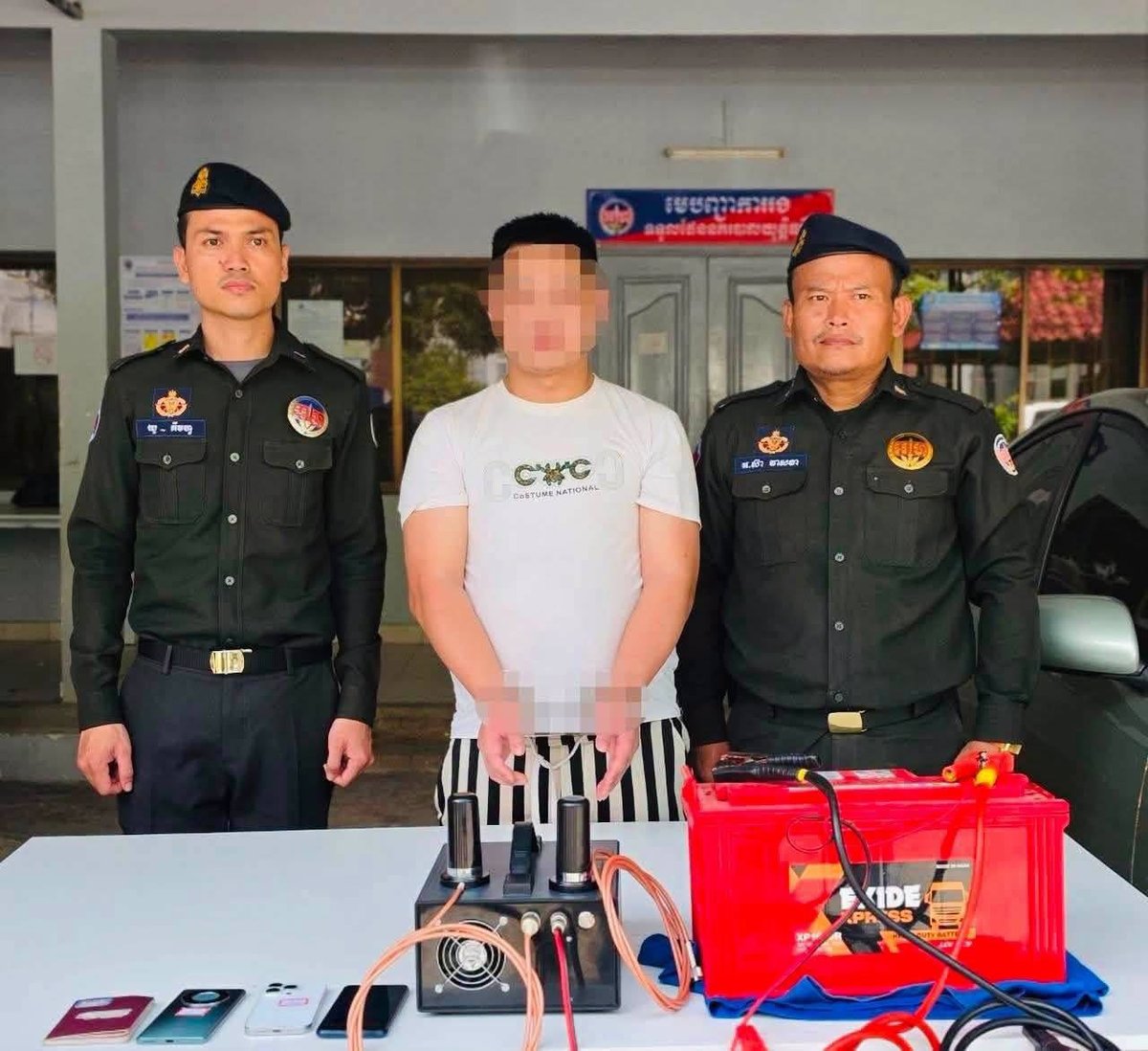 西港警方抓获一名中国男子 查获伪基站设备及车辆