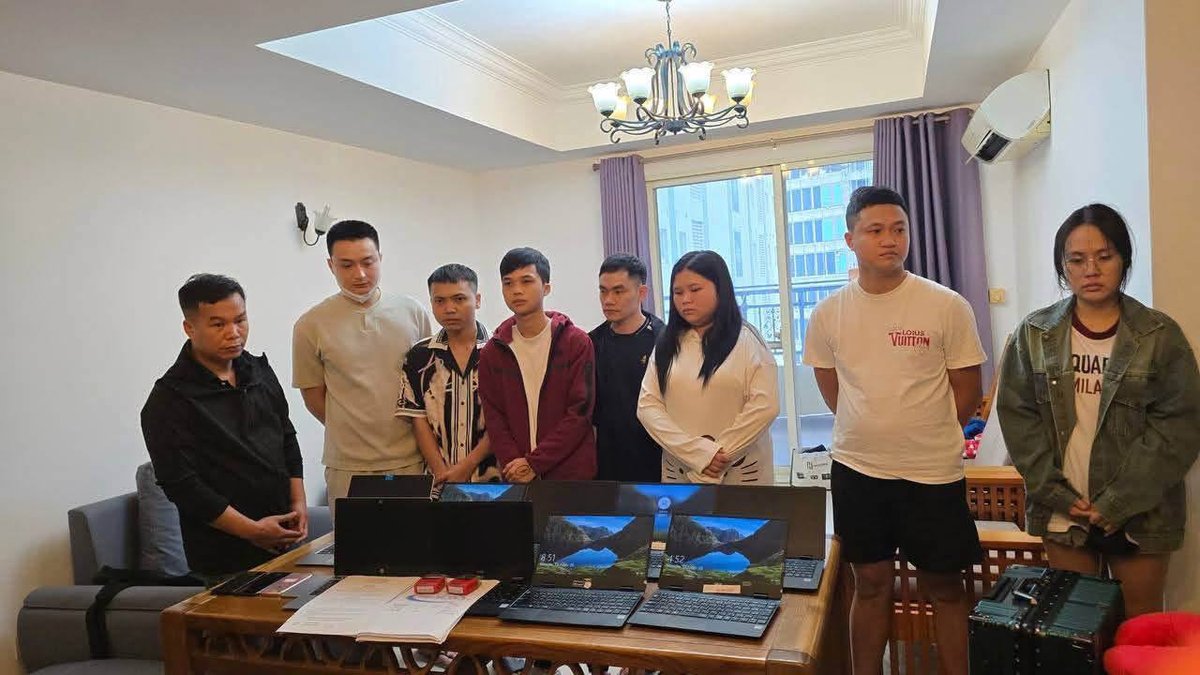 金边桑园区捣毁网络诈骗窝点 8名越南籍嫌疑人被捕