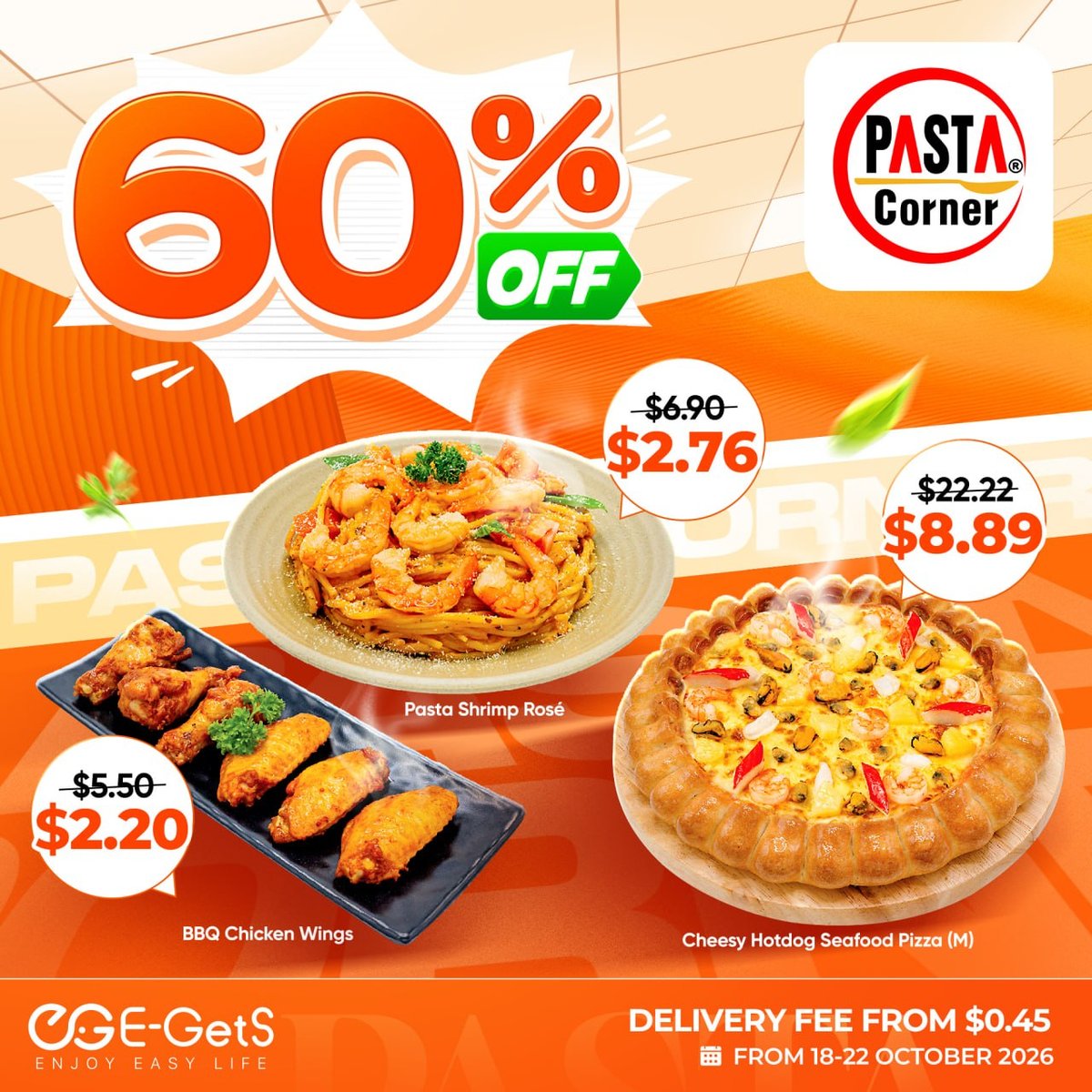 Pasta Corner全场6折 10月18日起优惠