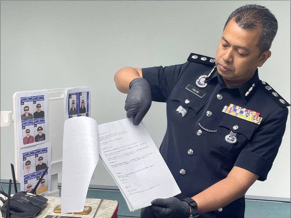 马六甲警方端掉日本盘电诈窝点 17名嫌疑人落网
