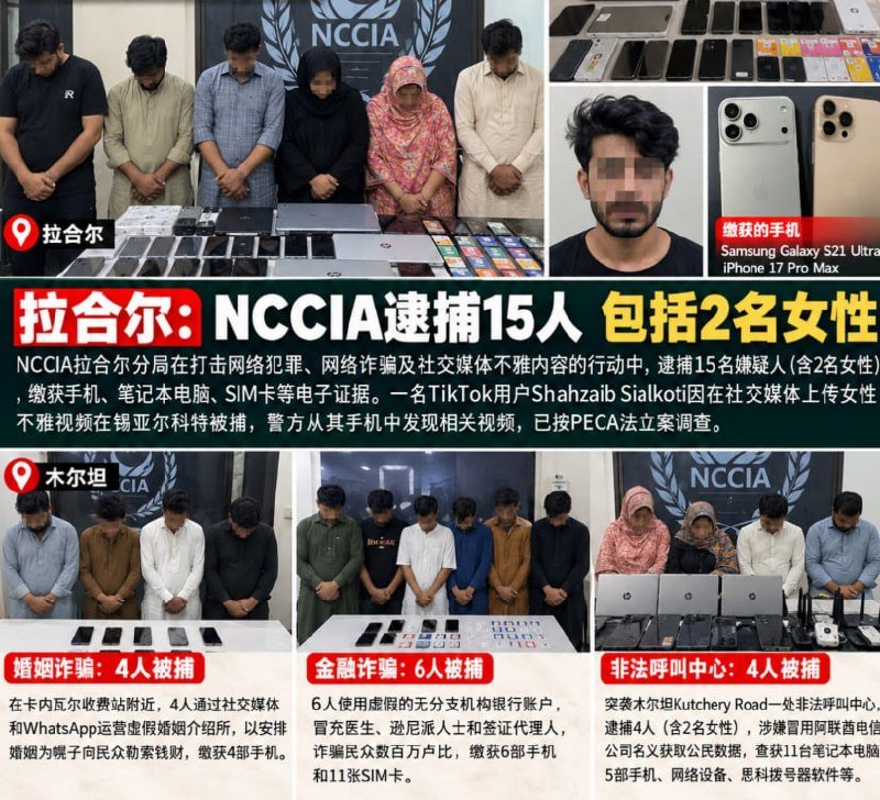 巴基斯坦打击网络犯罪 15名嫌疑人落网