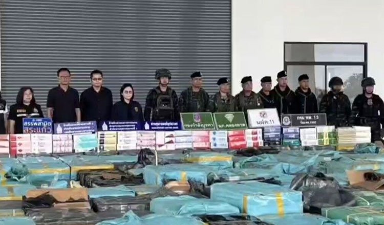 泰国边防查获走私香烟400万支 自马德望越境入沙缴府